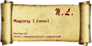 Magony Lionel névjegykártya